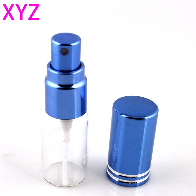XYZ-Mini flacon de parfum Portable vide en verre avec atomiseur contenant pour cosmétiques de voyage, 5 pièces, 5 ML ou 10 ML: 10ml / Bleu