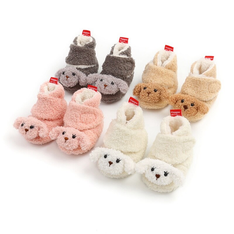 hiver infantile bébé garçon fille hiver chiot fourrure chaussures antidérapant doux semelle enfant en bas âge chaussures botte