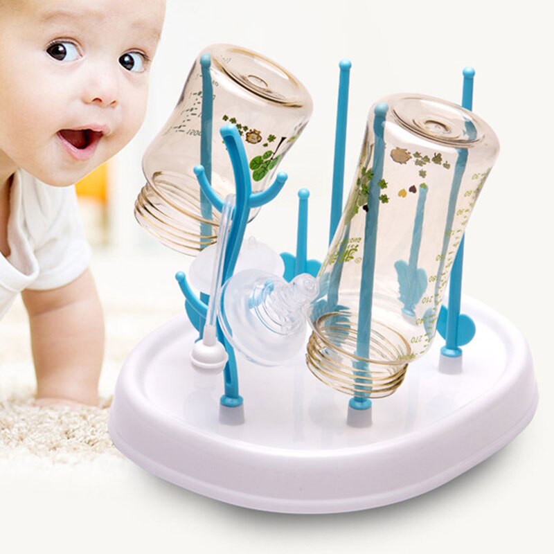 Bottle Dry Rack Baby Bottle Drain Drying Racks Blue Tree Shape Baby Milk Bottles Cleaning Dryer Drainer Storage Drying Rack