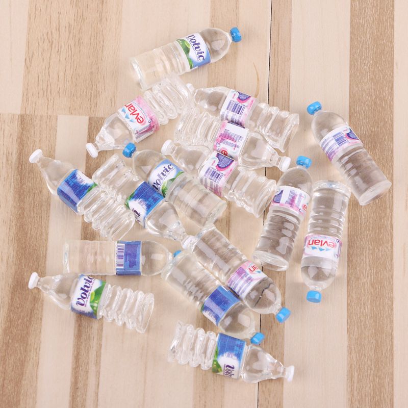 OOTDTY Verkoop 4pcs 1:12 Speelgoed Water Flessen Set Poppenhuis Miniatuur Drinken Accessoire