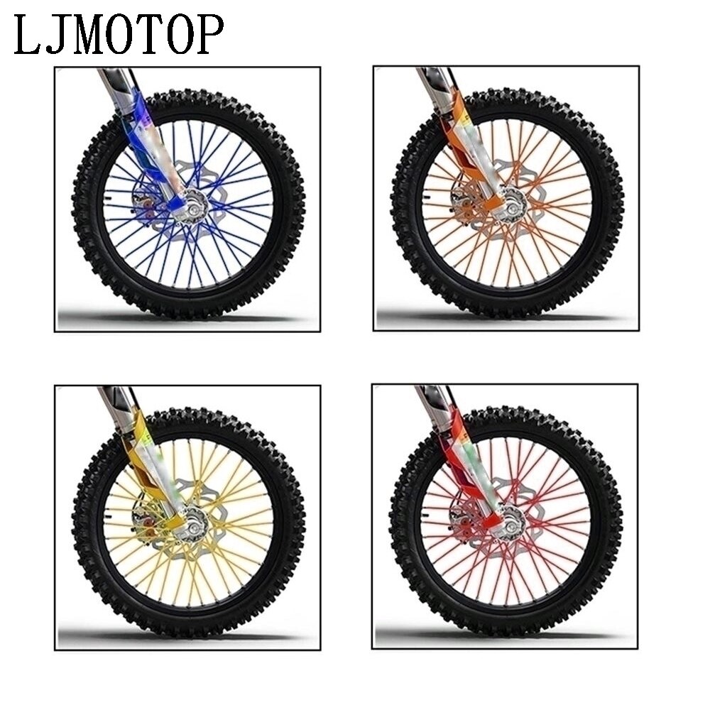 Motorcycle Wheel Rim Spoke Protector Dirt Bike Rims Skins Cover Skins Off Road Bike Guard Wraps Kit Motorcycle Bike Guard