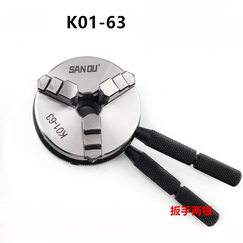 3/4 Kaken Staal Hout Draaibank Chuck 50Mm 63Mm Handleiding Chuck Zelfcentrerend Diy Metalen Hout Draaibank Gereedschap: K0163