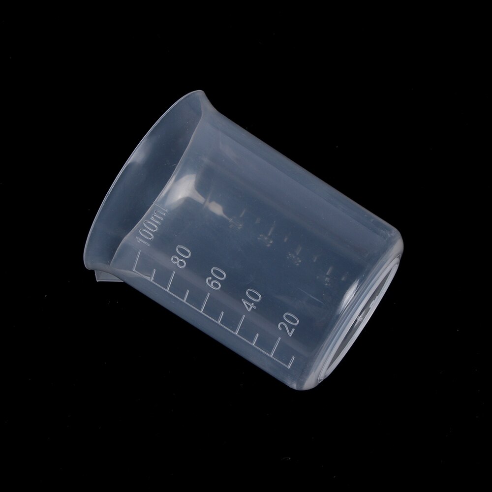 2x 100mL Clear Plastic Graduated Measuring Cup Jug Beaker Kitchen Lab Tool Chemistry Learning stationery laboratory supplies