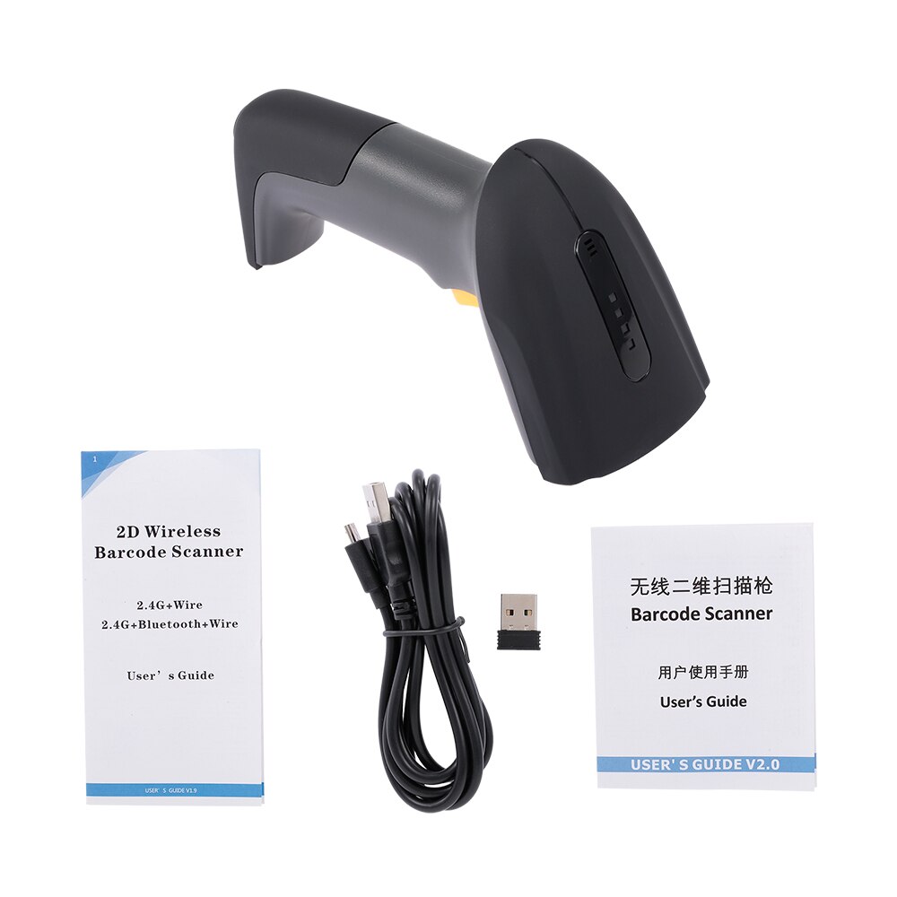 Draadloze 2D Barcode Scanner, Symcode 1D/2D Auto-Sense Draadloze Handheld Barcode Reader Voor Pos Markt Magazijn