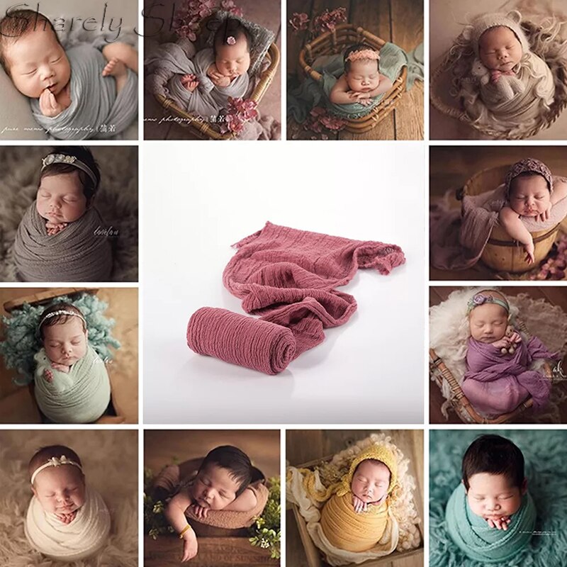 Pasgeboren Fotografie Props Baby Meisje Jongen Fotoshoot Poseren Stretch Wrap Mand Filler bebe foto Deken Accessoires Props
