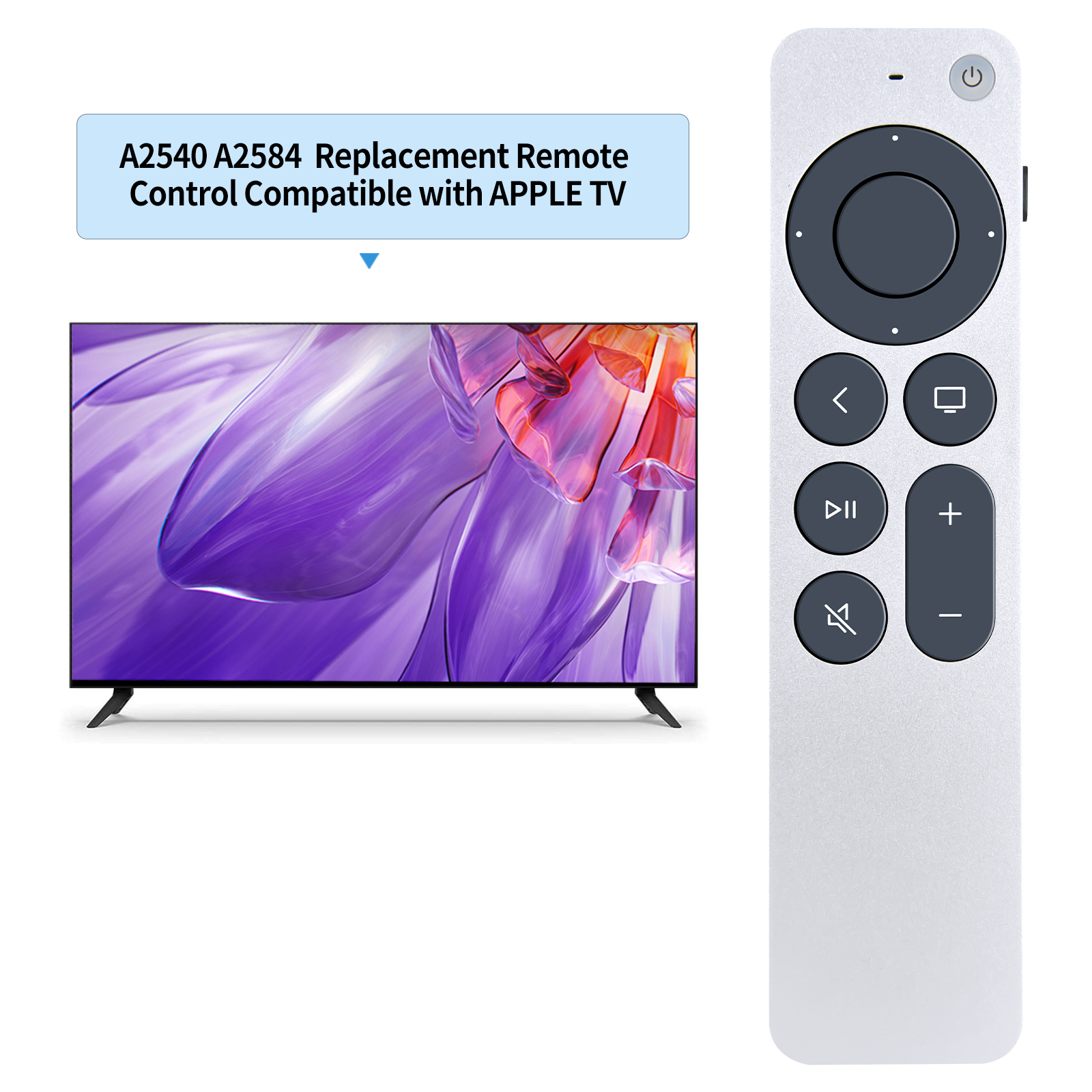 Fjärrkontroll till apple tv  a2540 a2584, 4k , 2nd generationens mediastreamer utan siri
