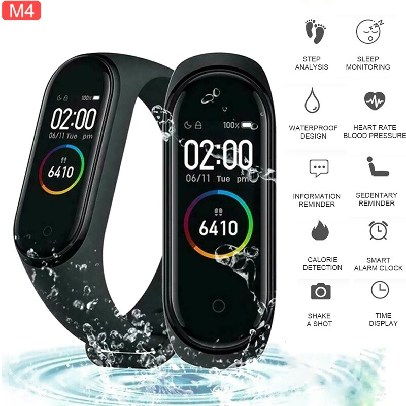 M4 Smart Polsband Band Armband Mannen Bluetooth Horloge Bloeddruk Hartslag Fitness Tracker Waterdichte Sport Horloges Vrouwen