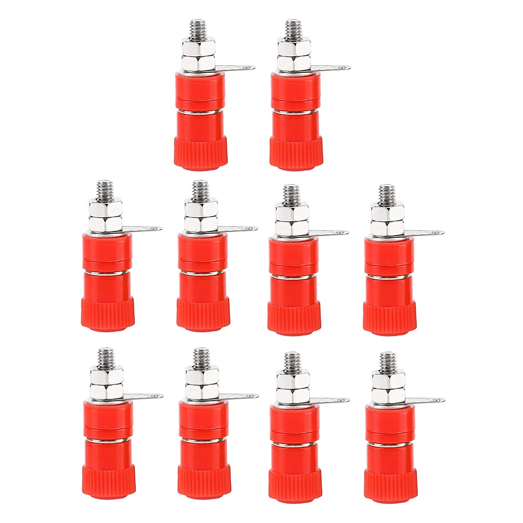 10 Stks/pak 4 Mm Bussen Banaan Speaker Binding Post Terminal Moer Plug Jack