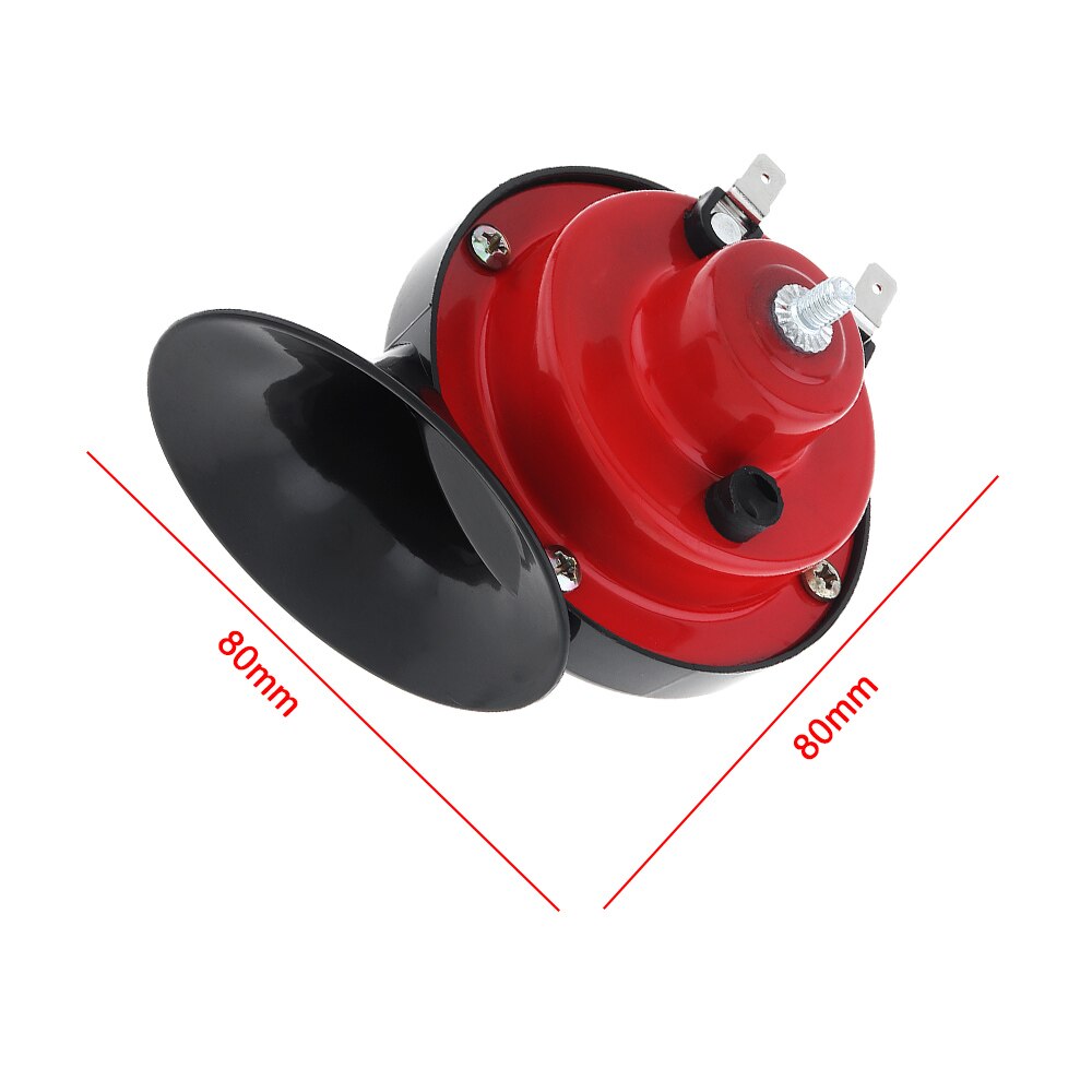 Samochód motocykl klakson ślimakowy czerwony 12V powietrze potroić 4 Cal klakson ślimakowy 100W dwukierunkowy dla samochodów motocykl elektryczny samochód Motorcbike