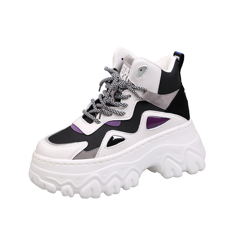 2020 nowe markowe trampki damskie buty na koturnie buty trampki platforma kosz Femme sznurowane Casual Chunky shoes: beige / 5