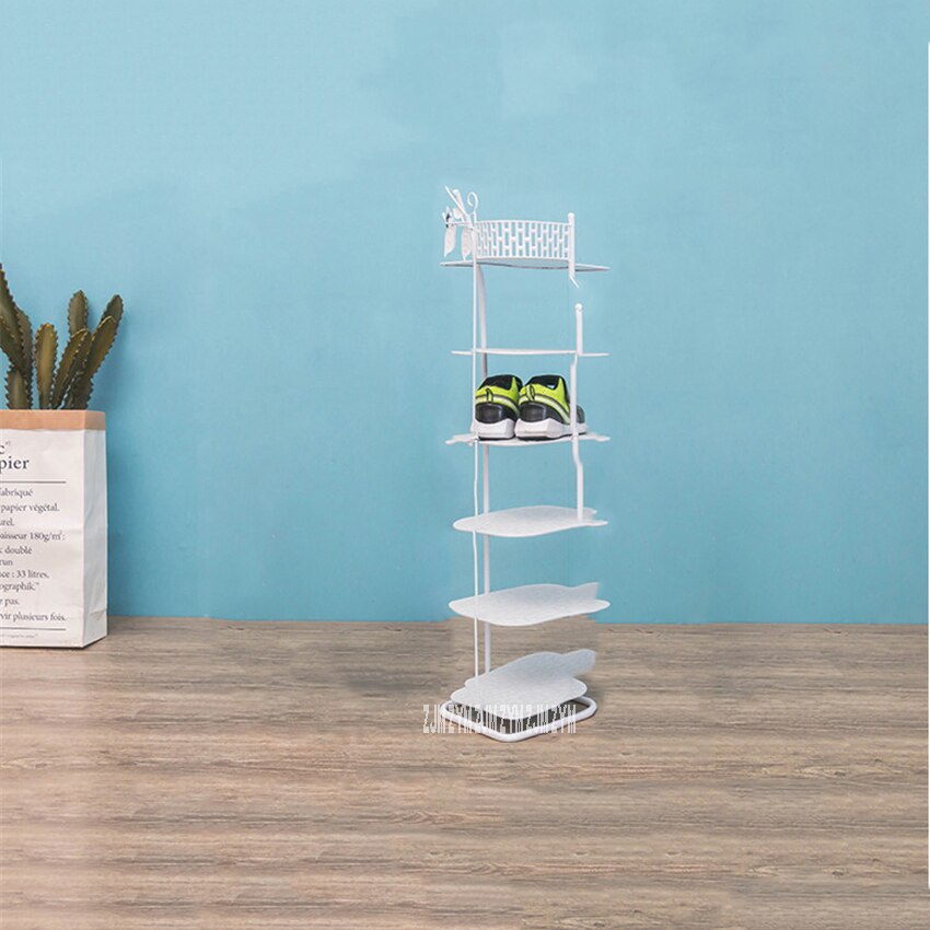 XJ0017 Moderne Eenvoudige Huishoudelijke Creatieve Lron Bakken Afwerking Multi-layer Schoen Ruimte Rack Kleine Schoen Kast 6-Tier display Frame
