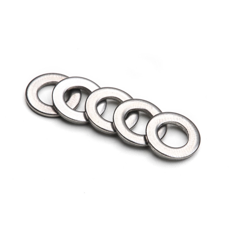 ZENHOSIT 50 piezas M6 arandelas planas de acero inoxidable sellado Junta métrica de anillo liso para herrajes juego surtido