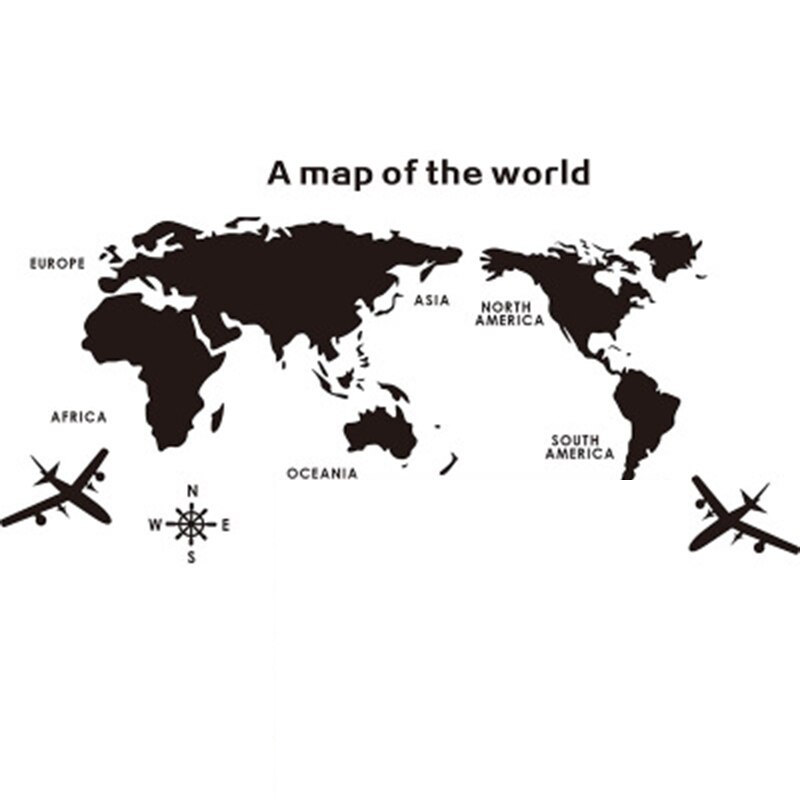 Acrylic 3D Map Of World Smooth Solid Crystal Wall Sticker Home Office Decor AUG889: White