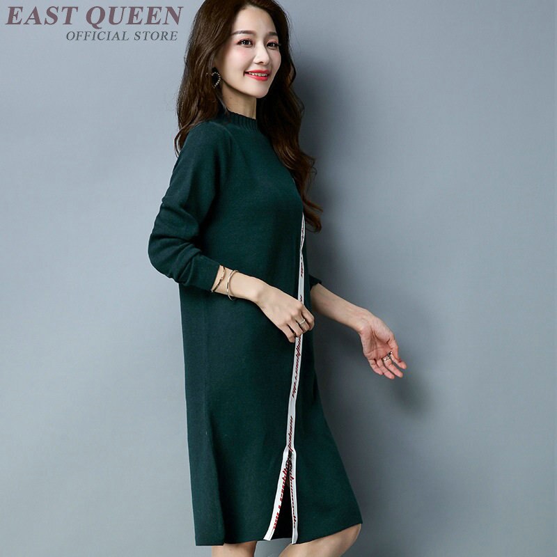 Sweater dress female winter warm knitted jumper dresses ladies autumns christmas long woman winter dress KK2006