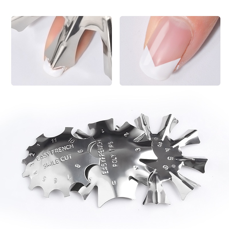 Navida solsikke stil fransk manicure model stålplade model krystal splint negle produktion rustfrit stål skabelon