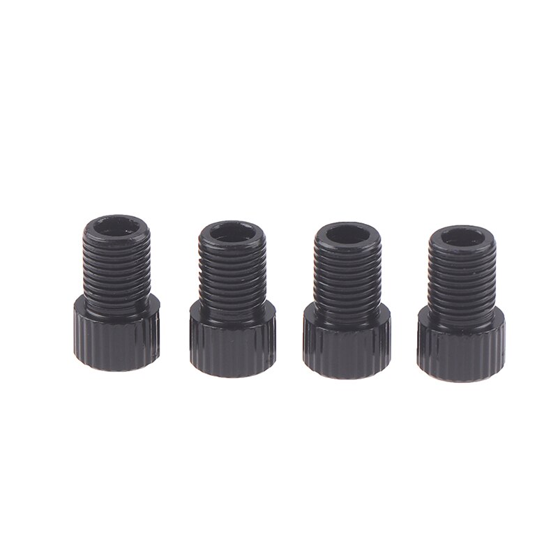 4PCS Aluminum Alloy Bike Valve Adapter Caps Bicycle Air Nozzle Road Adapters Road Racing Bike Inner Tube Tools: 4PCS BLACK