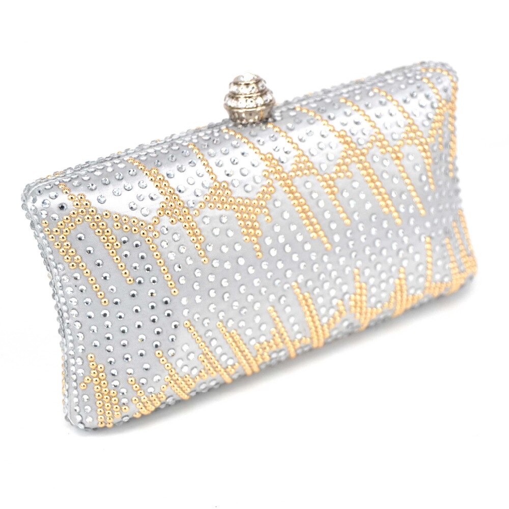 6 color Silver sparkly Crystal Evening Clutch Bag Lovely banquet Purse Wedding Party Bag stylish Mini Handbags 39