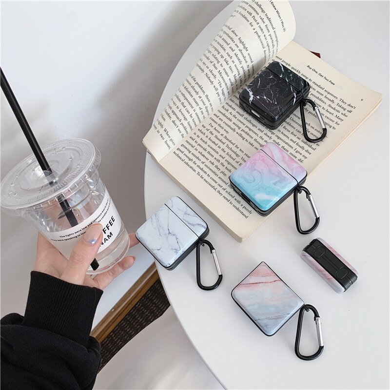 Marmeren patroon hoesjes voor originele apple airpods 1 2 oordopjes hoesje schattige hoes voor apple airpods 2 airpods 1 hoesje