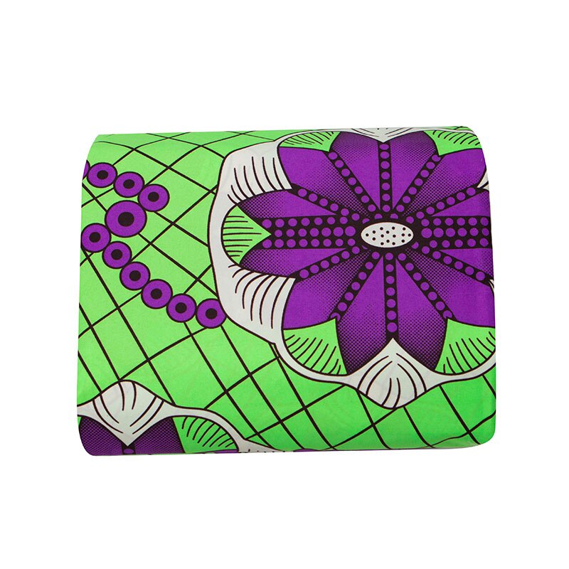 Pagne africain en cire de Polyester de , tissu imprimé coloré Ankara vert pour femmes