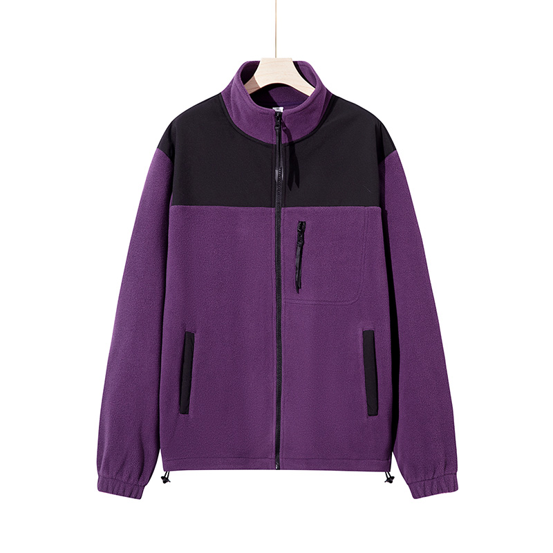Chaqueta Polar cálida de invierno para hombre y mujer, abrigo Polar de doble cara, sudadera informal de felpa a prueba de frío, Color de empalme que combina con todo