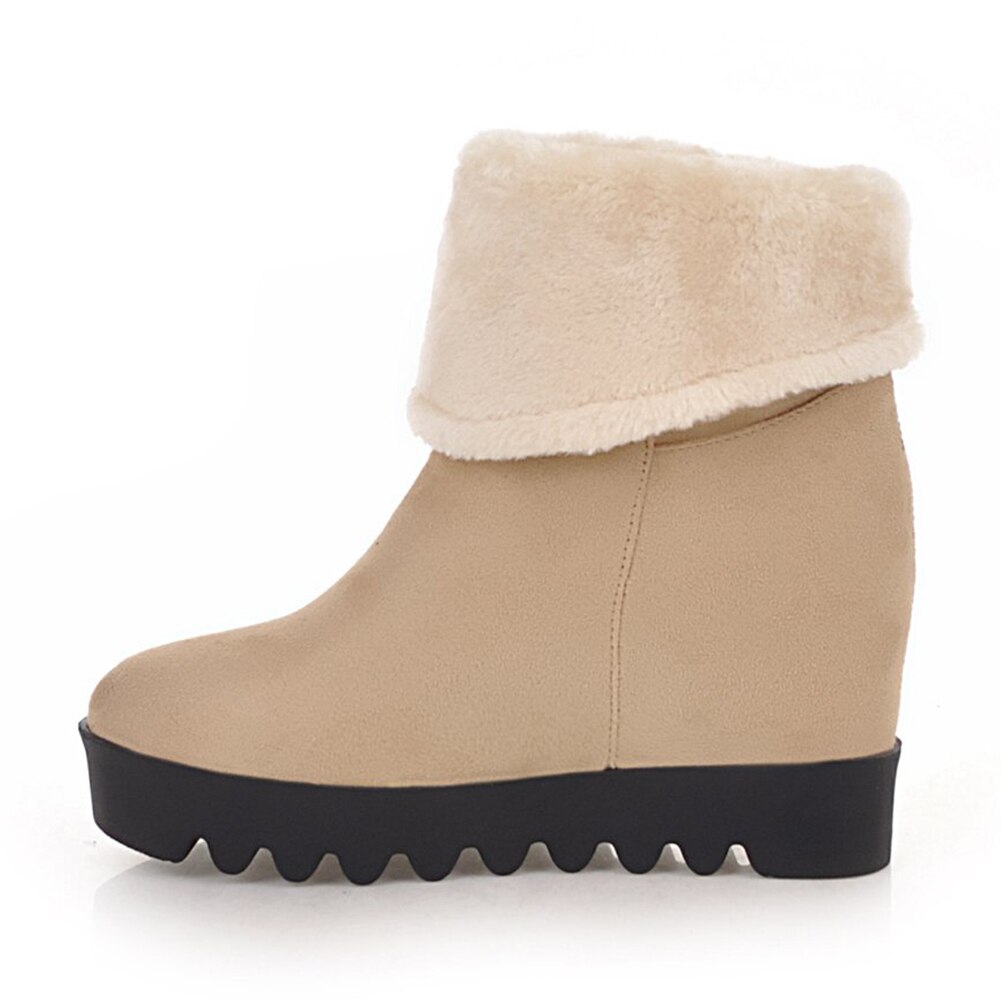 Doratasia Vrouwen Snowboots Winter Maat 34-43 Warm Bont Platform Enkellaars Vrouwen Slip-On Lady hoogte Toenemende Schoenen Vrouw