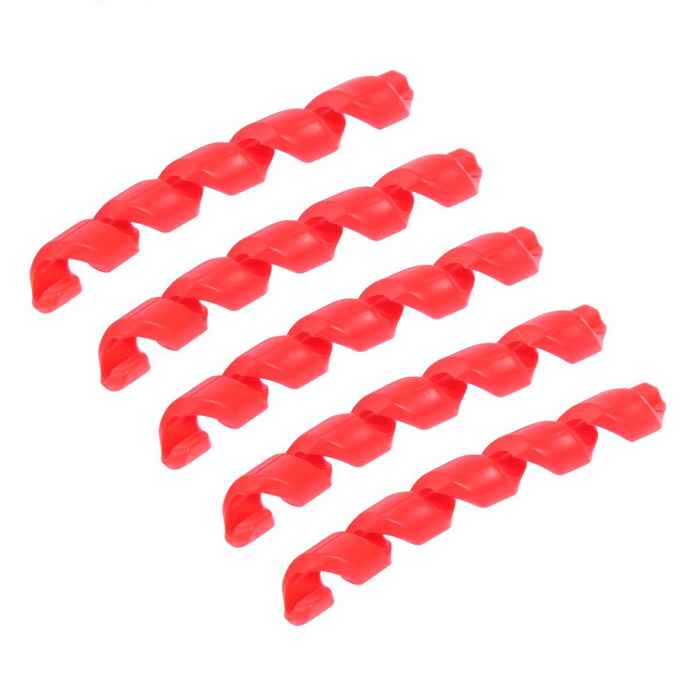 5 stuks fiets rem schakellijn beschermer beschermhoes frame beschermer mtb mountainbike fiets lijn spiraal wikkel benodigdheden: Rood