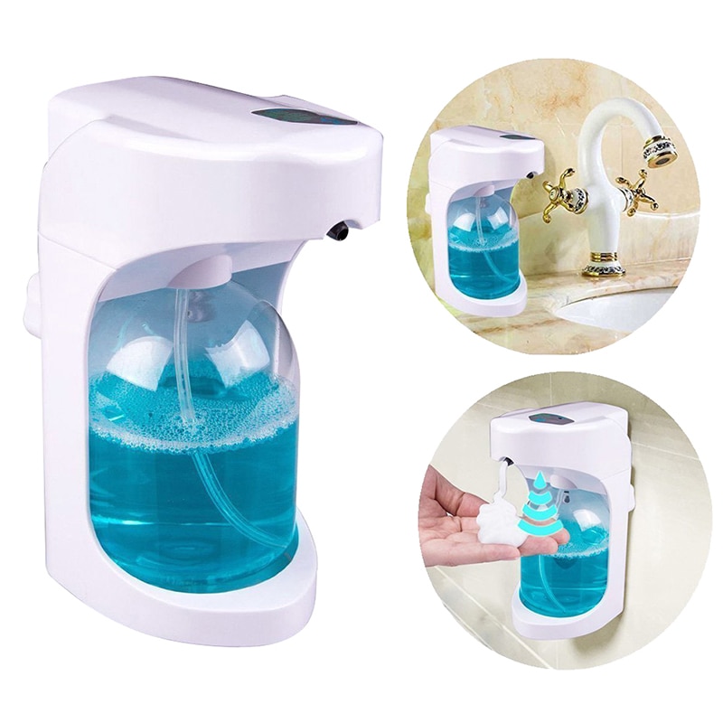Distributeur automatique de savon à piles de 500ml, capteur IR mural, pompe à Lotion de savon sans contact, pour cuisine et salle de bains