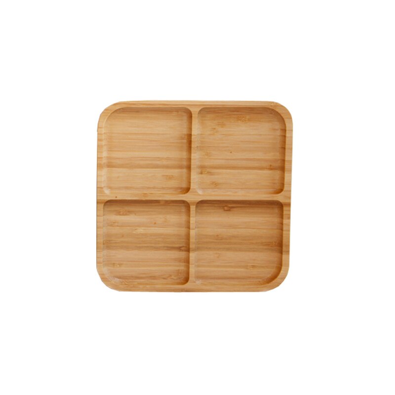 4 grid bamboo snack tray fruit bread tray tray storage box shelf tea tray kitchen party supplies WF9174