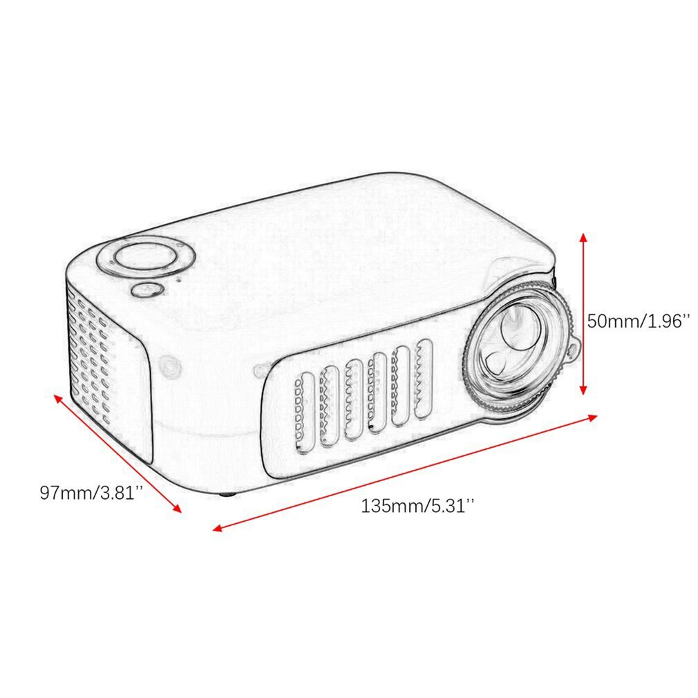 Portable A2000 Mini Projector With Tripod Support 1080P HDMI Micro SD Card USB LCD 50000 Hours Lamp Life Home Video Proyector
