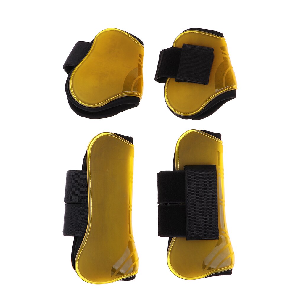2 Pairs Horse Leg Boots Front Hind Leg Tendon Protect Equestrian, PU Shell and High Neoprene