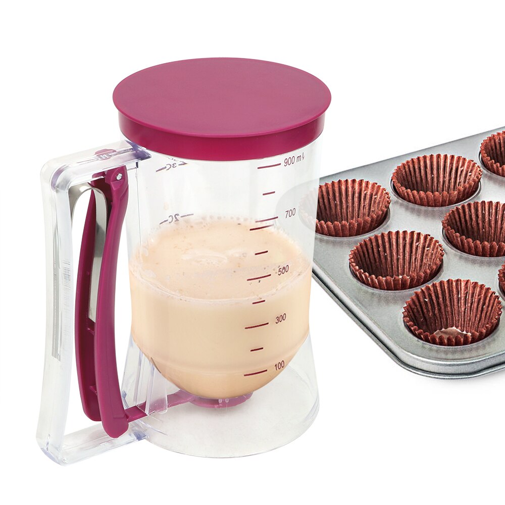 Hilife 900ml bakgereedschappen maatbeker voor cupcakes pannenkoeken koekjes cake muffins beslag bloem pasta dispenser
