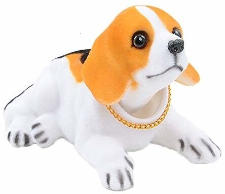 Hovedrystende hund instrumentbræt legetøj dukke til bil ornament nikkende hund auto interiør juledekoration tilbehør: Biggar