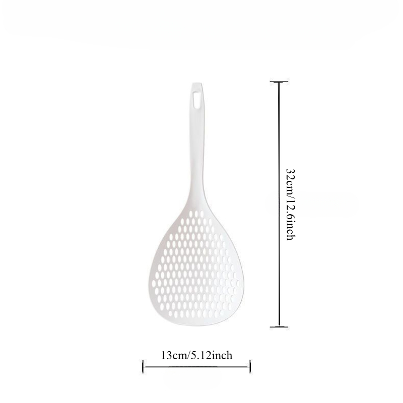 Strainer Scoop Colander Slotted Pasta Spoon Plastic Skimmer Spoon with Handle Food Drain Shovel for Kitchen Cooking: black
