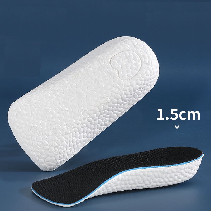 Cuscino per scarpe con rialzo in altezza supporto per arco traspirante sollevamento leggero mezzo tacco 1.5CM 2.5CM 3.5CM solette alte per unisex: nero-1.5CM