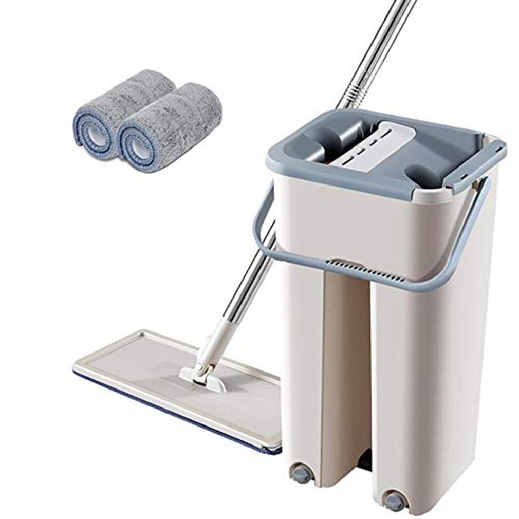2 i 1 flad klemme automatisk moppe spand undgå håndvask gulvrenser magisk moppe spin selvrensende doven moppe husholdningsværktøj: Multi