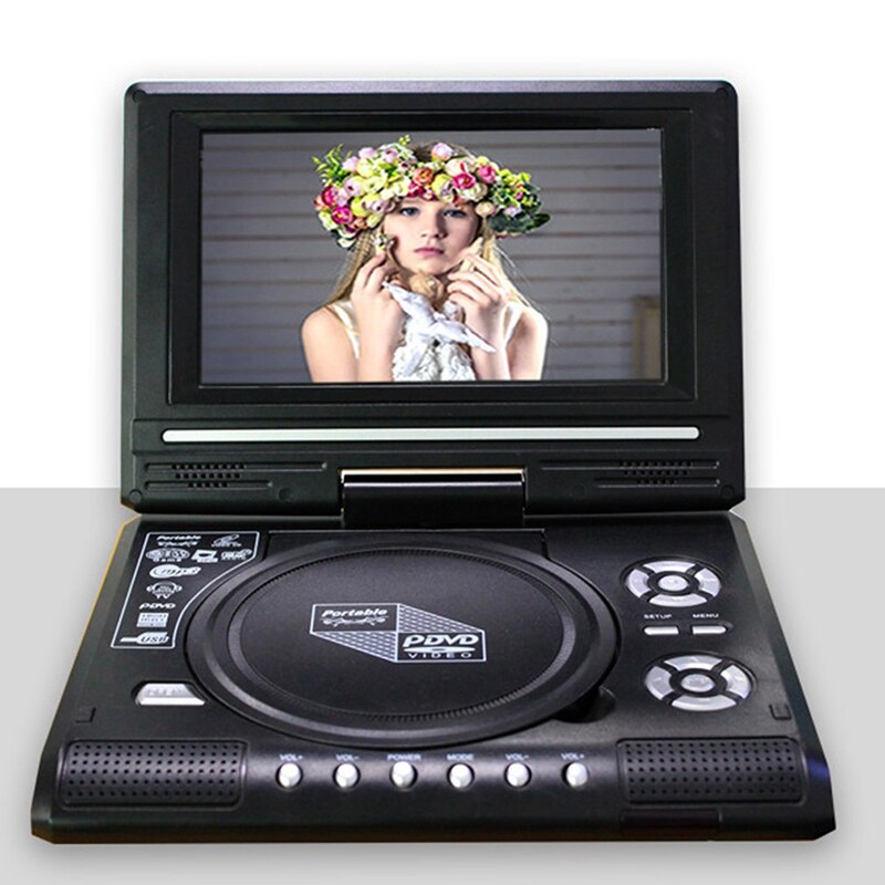 Reproductor de DVD portátil para coche, dispositivo con adaptador de Radio USB, compatible con recepción de Radio FM, enchufe europeo, VCD, CD, 9,8 pulgadas,