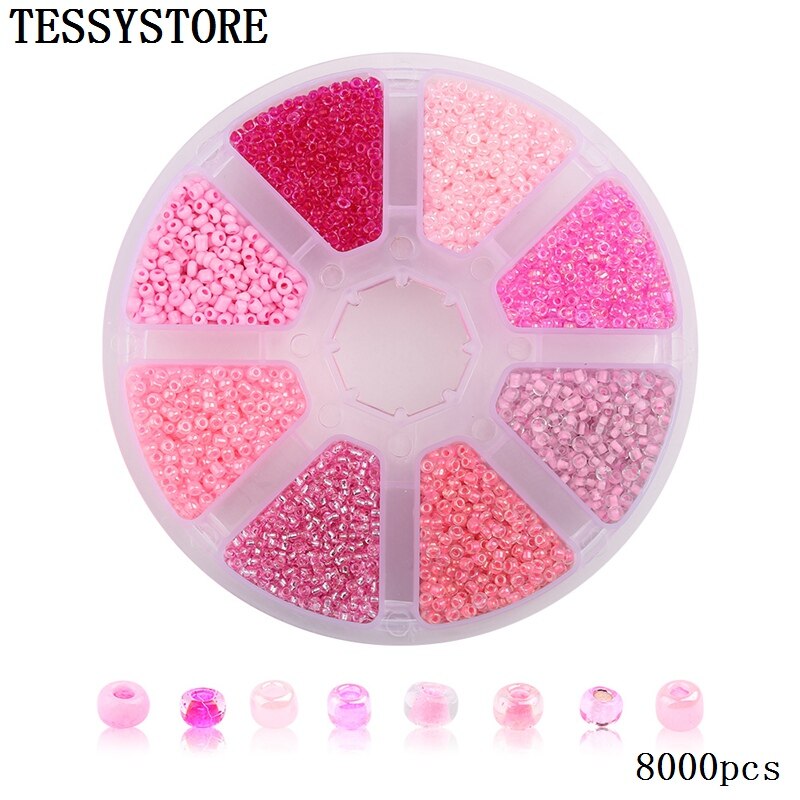 TESSYSTORE coffret 2mm perles de rocaille en verre breloque tchèque cristal entretoise perles de verre pour la fabrication de bijoux anneaux bricolage accessoires faits à la main: A375