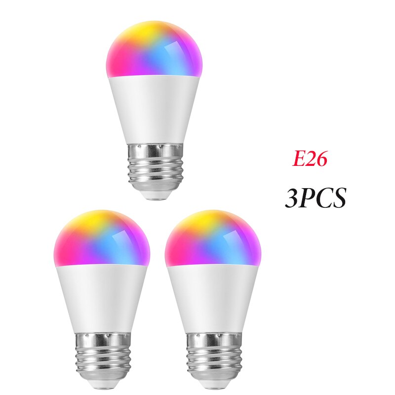 Smart Led Lamp 6W Wifi Rgb Kleur Veranderende Licht Toepassing Controle Alexa/Google Smart Home Verstelbare Lamp: E26 3pcs