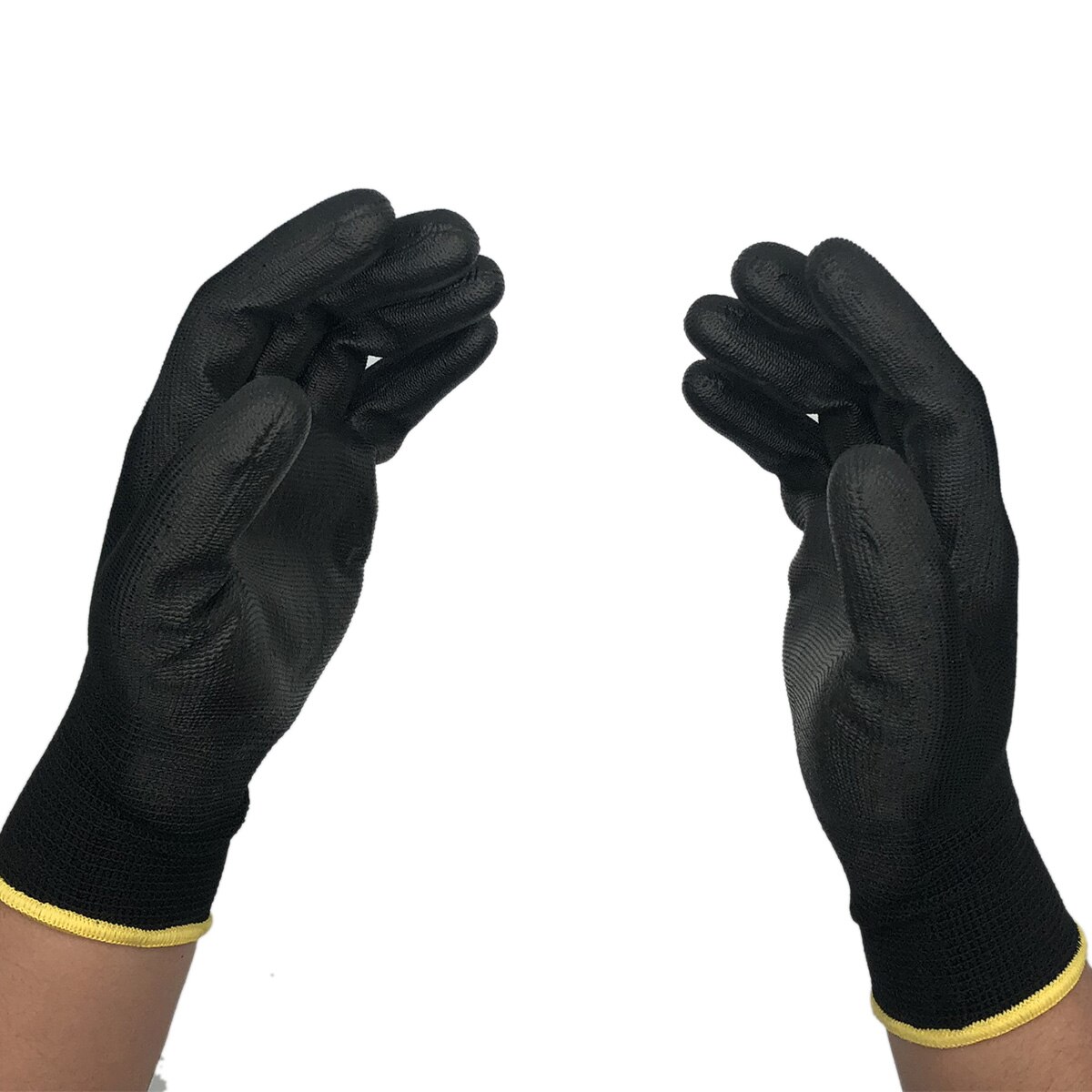 Guantes de trabajo a la Golves de invierno para hombres con agarre de cuero PU recubierto en Palma y dedos para la industria electrónica, taller