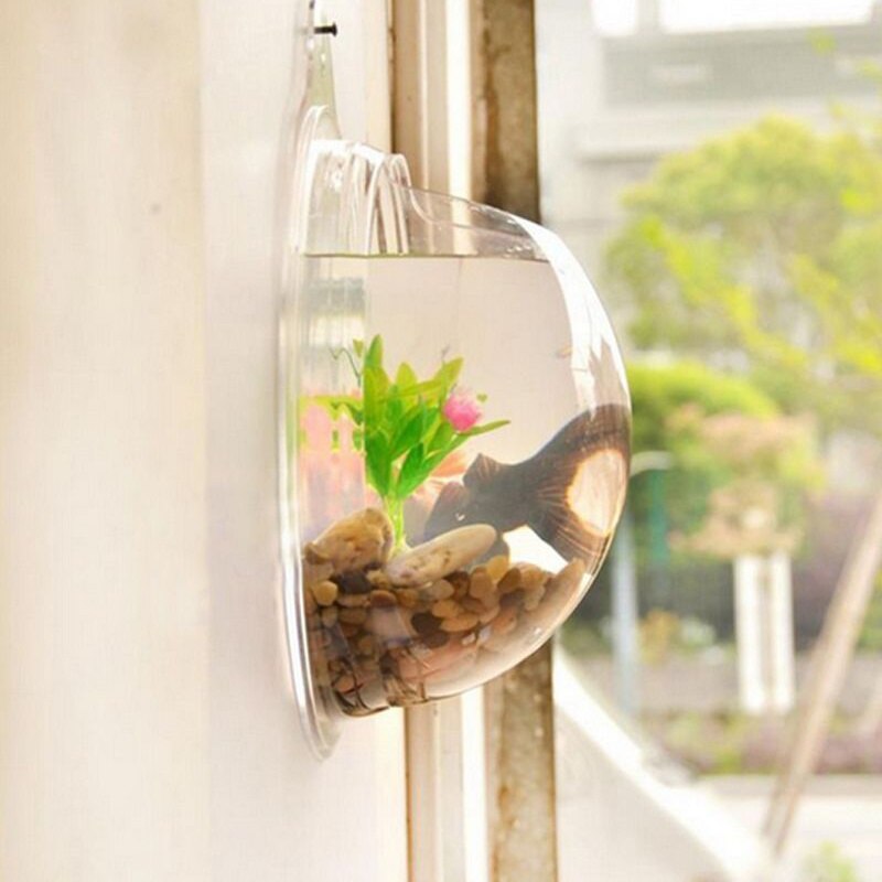 Halvcirkelformet væghængende glasplante blomstervase hydroponisk terrarium fiskeskål tank akvarium til boligindretning