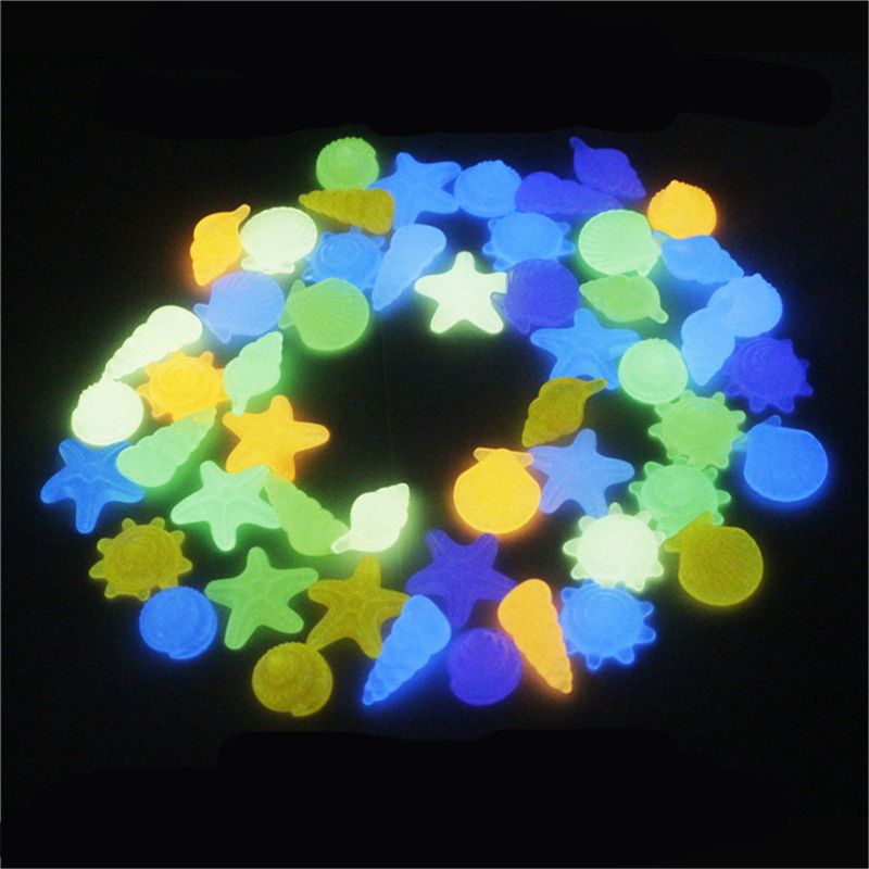 80pcs Glow in the Dark Stones Rocks for Walkways Garden Path Patio Lawn Yard Decor Fish Tank 72XC