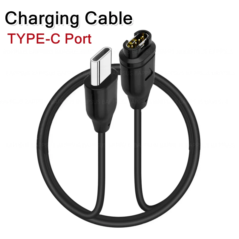 Type C USB Charger Line For Garmin Watch Instinct Venu 2 Fenix 8 7 6S Universal Dust Plug Portable Type-C Charging Cable Cord: Sky Blue