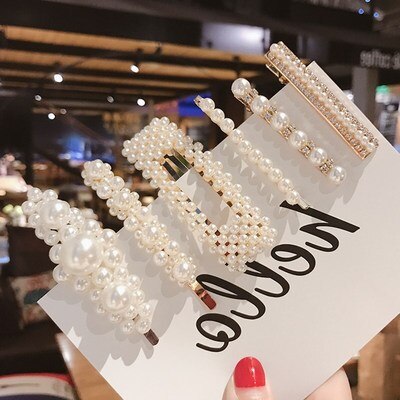 1 ensemble de pinces à cheveux en perles pour filles et femmes, barrettes, épingles à cheveux géométriques, accessoires pour cheveux: 11