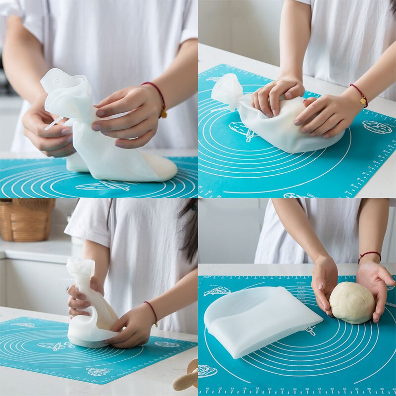 1Set Praktische Koken Pastry Tools Zachte Siliconen Behoud Kneden Deeg Meel-Mengen Tas Keuken Gadget Accessoires