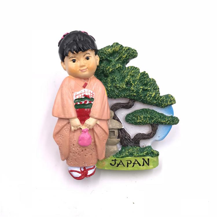 Japan Landscape Fujiyama Fridge Magnet Kitchen Home Decor Resin Tokyo Japanese Kimono Refrigerator stickers magnets Souvenirs C3: Kimono