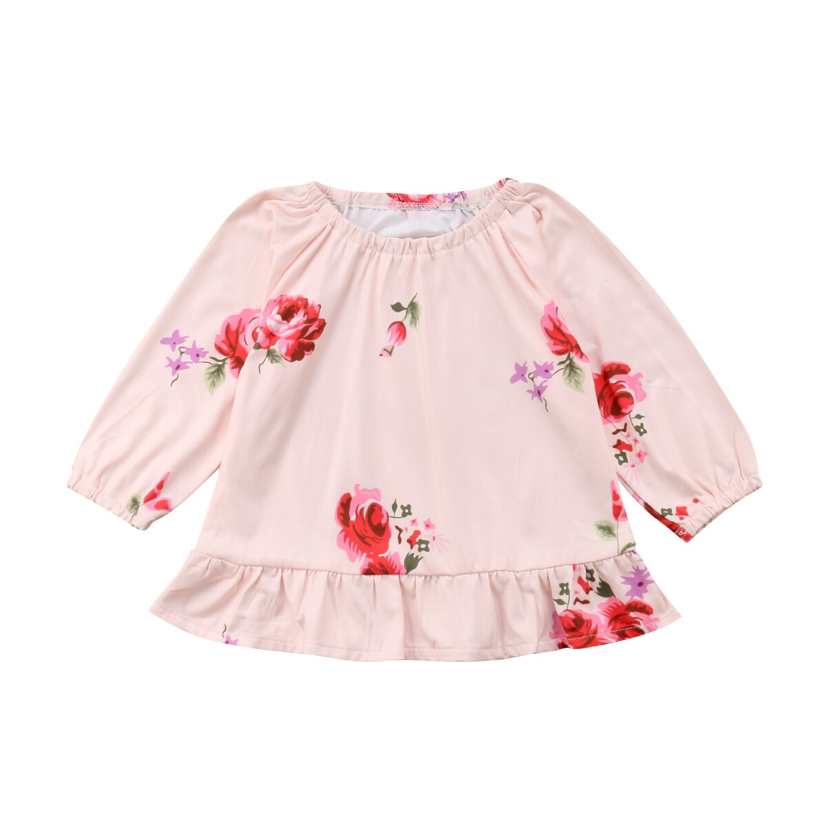 Pasgeboren Baby Kids Baby Meisje Tops Blouse Bloemen Herfst Lange Mouw Roze Ronde Hals Top: 3M