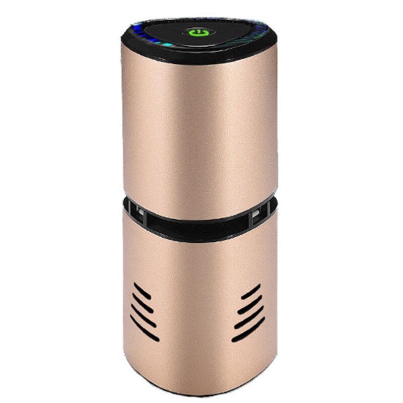 Travel-Sized Car Air Cleaner Personal Negative Ion Air Purifier Car Deodorizer for Removing Smoke, Pet Dander, Odors: gold