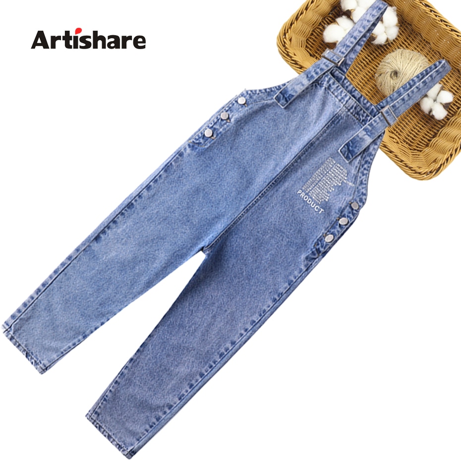 Tiener Meisjes Denim Jumpsuit Overalls Brief Patroon Meisjes Jumpsuit Kinderen Jongens Broek Casual Kinderen Jeans