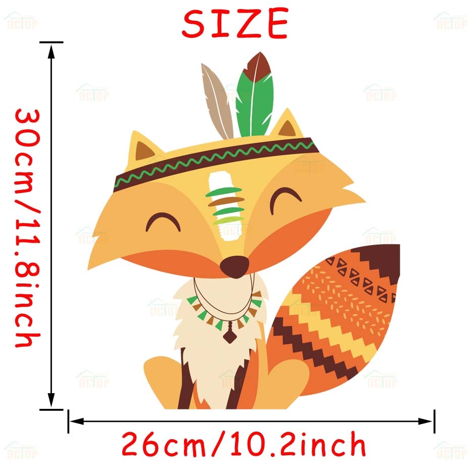 Chasse Tribal bois raton laveur chat mur décalcomanie chambre décor lapin ours autocollants pour pépinière enfants chambre maison murale: FCS8430