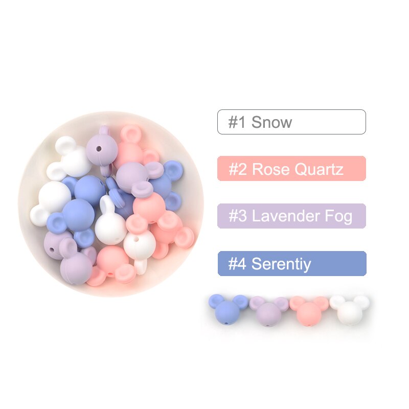 Anneau de Dentition en Silicone, Perles Souris, pour Bébé, Alimentaire, Coloré, Collier à Mâcher, Bracelet, Fabrication de Bijoux, 10 Pièces: set 9